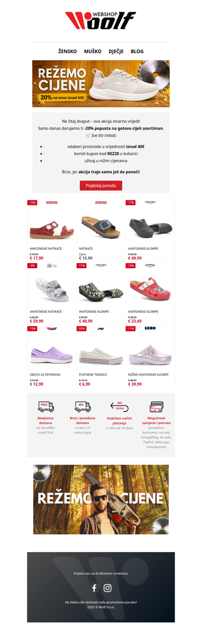 🔥Uštedi danas dodatnih 20% – iskoristi kupon REZ20!