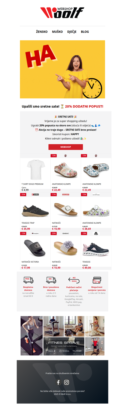 ⏰ Happy hours! 20% dodatni popust!