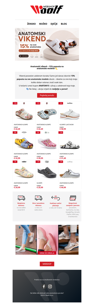 🌿 15% na anatomsku obuću