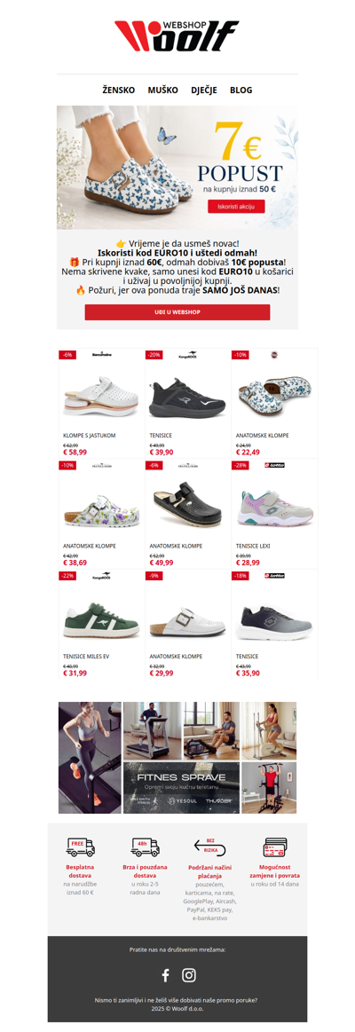Zgrabi danas svojih 7€ popusta! 🎁