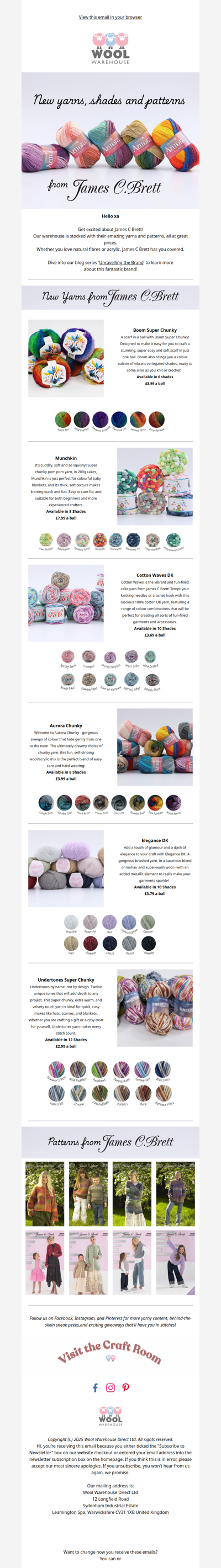 James C Brett Yarn Extravaganza!