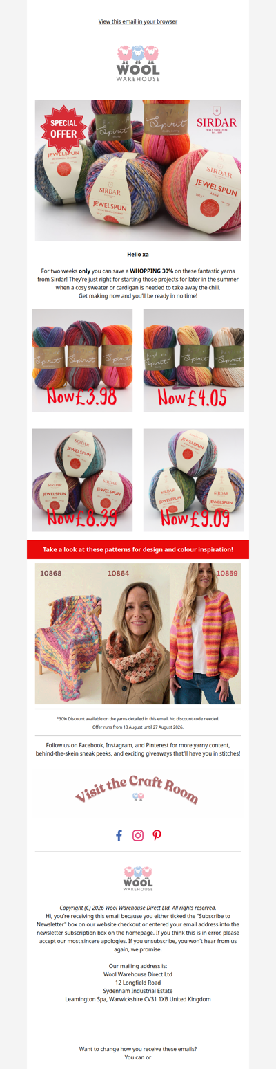 SAVE on the perfect yarn...