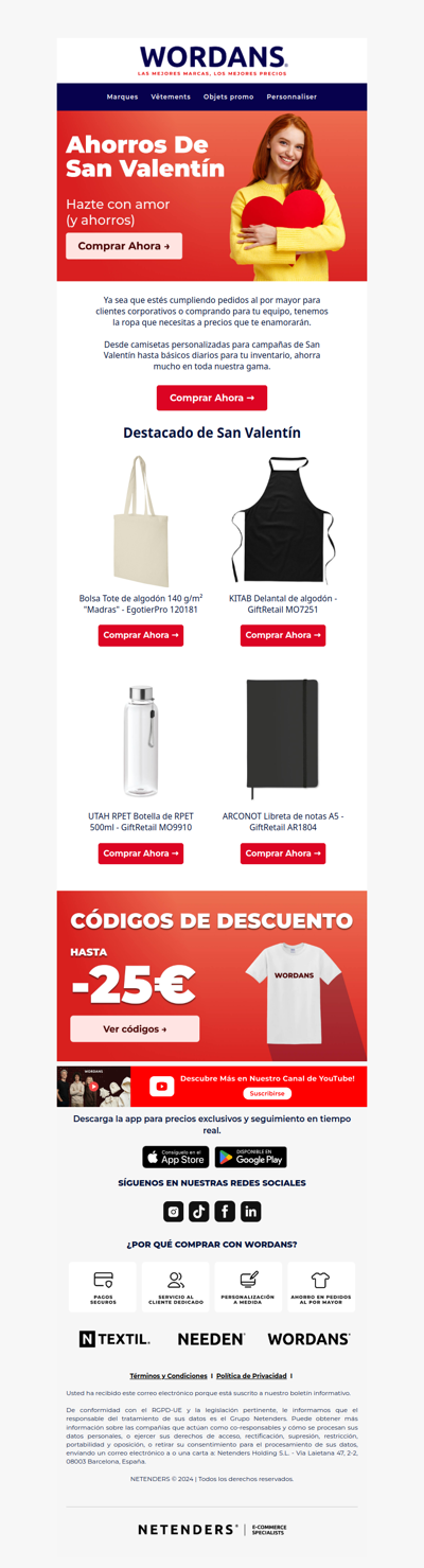 💝 Precios de San Valentín en pedidos al por mayor y minoristas