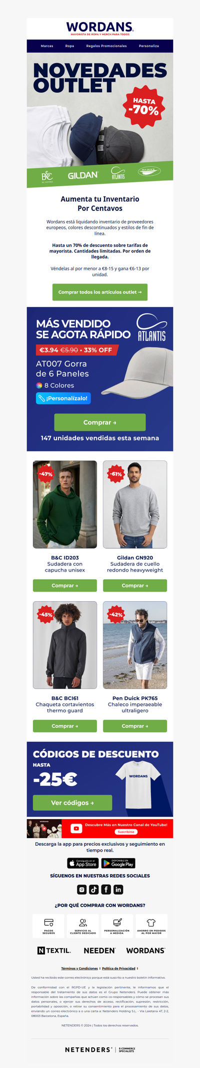 Liquidación de Almacén: Prendas Premium 47-70% de Descuento