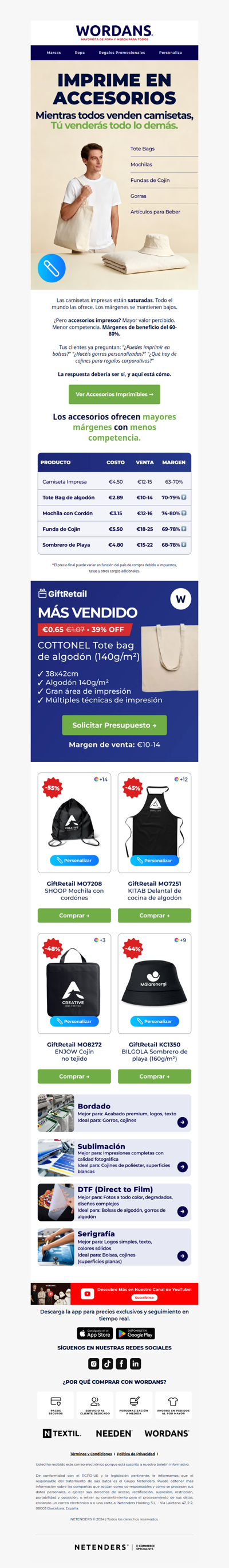 Más Allá de las Camisetas: Accesorios desde 2,89€-5,50€ con Más del 60% de Margen