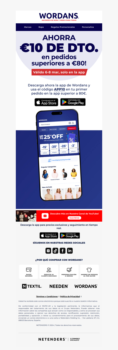 [Solo este finde] 📱 Consigue 10€ de descuento en tu primer pedido en la app superior a 80€