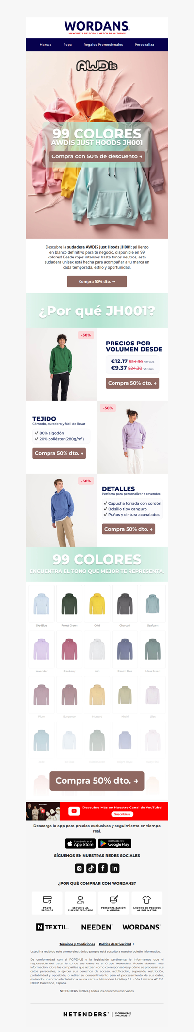 ¡99 colores, 1 sudadera – el match perfecto para tu marca!