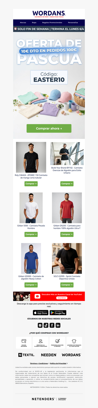 ⏰ Termina Mañana | €10 DTO en €100+