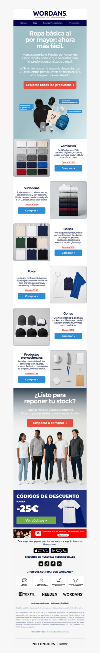 Camisetas desde 2,87€ | Sudaderas, bolsas, polos y más