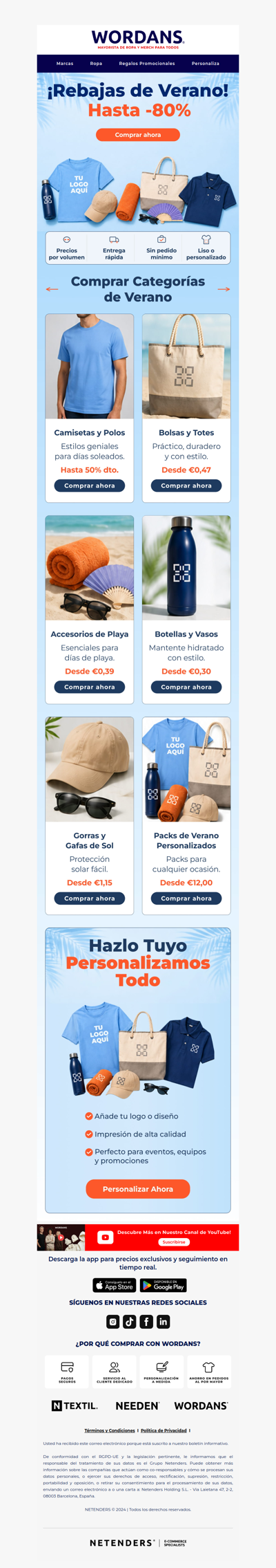 🌞 Las rebajas de verano ya están aquí. Todas las categorías. Hasta -80%.