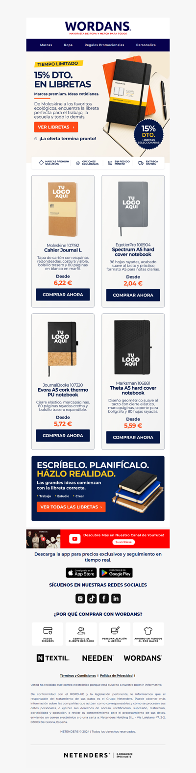 15% de descuento en cuadernos: Moleskine y más! 📓