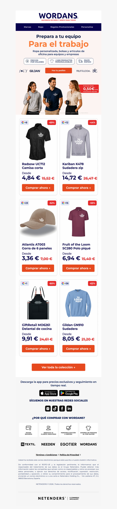 De vuelta al trabajo, de vuelta al negocio: Productos desde 0,50€*/unid.