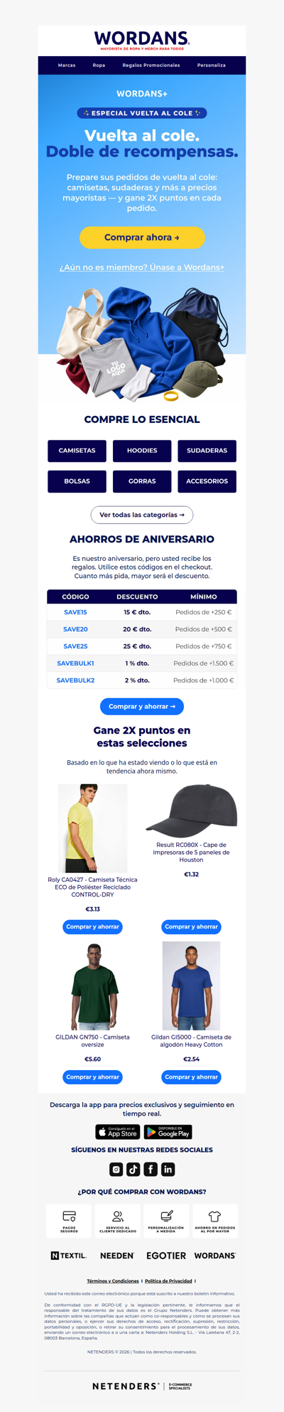 Sus puntos se acaban de duplicar en todos los esenciales de vuelta al cole. 🎒