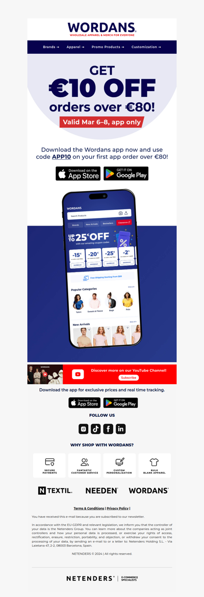 [THIS WEEKEND ONLY] 📱 Get €10 off your first app order over €80