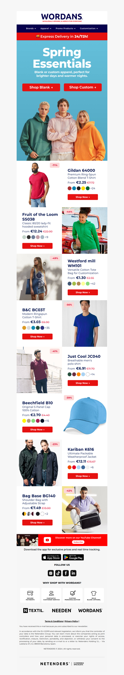 [Up to -72%] off Blank or Custom Spring Essentials 🏷️