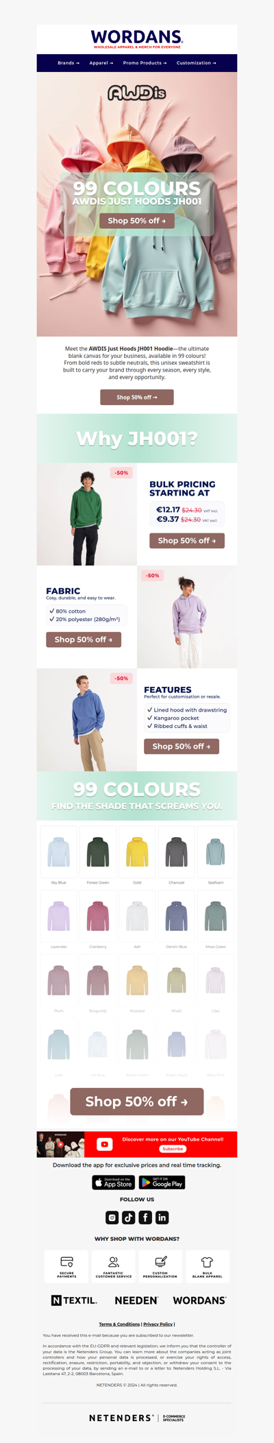 99 Colours, 1 Hoodie – Your Brand’s Perfect Match!