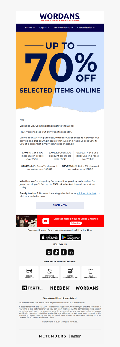 Sitewide Sale up to 70% off