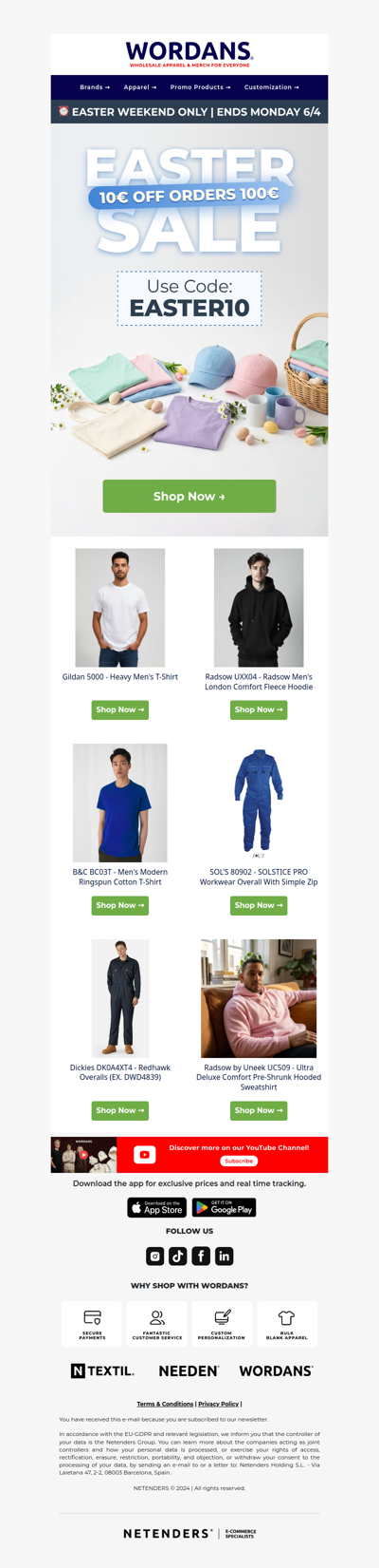 🐰 Easter Sale: €10 OFF €100+ with Code EASTER10