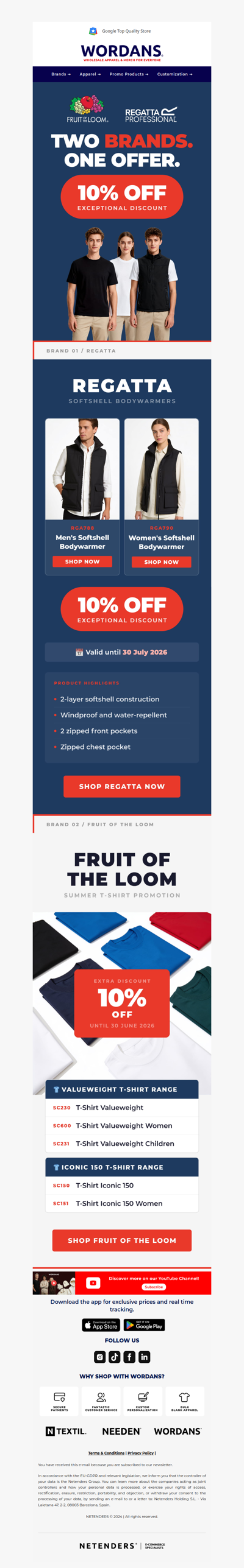 🔥 10% OFF Regatta + Fruit of the Loom! Grab It Before It's Gone!