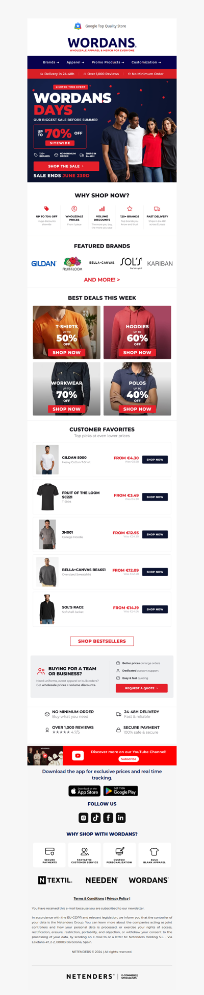 🚨 Wordans Days Has Begun: Up to 70% Off Everything