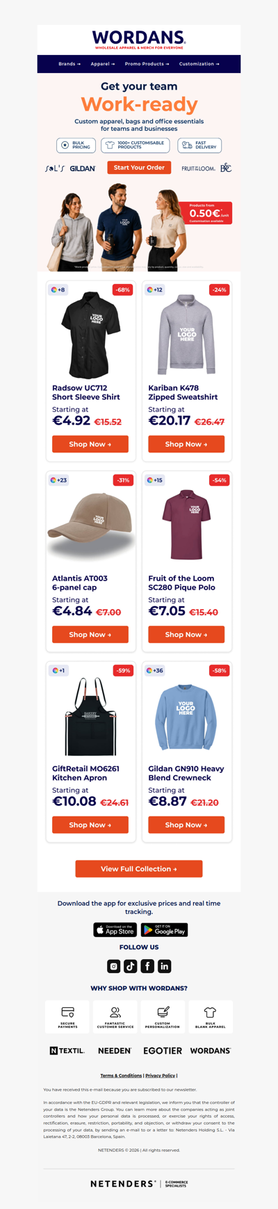 Back to work, back to business: Products from 0.50€*/unit