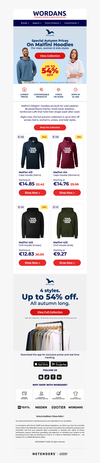 Up to 54% Off Malfini Hoodies This Autumn