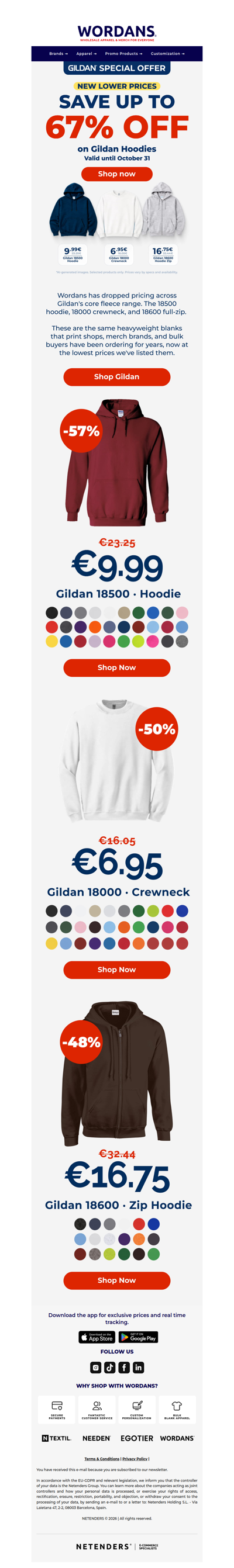 Up to 67% Off 🔥 Gildan Hoodies From €6.95