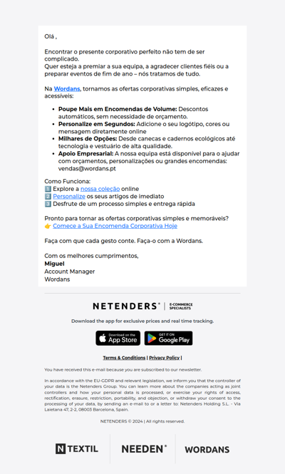 Faça Cada Presente Corporativo Contar - Grandes Poupanças Lá Dentro