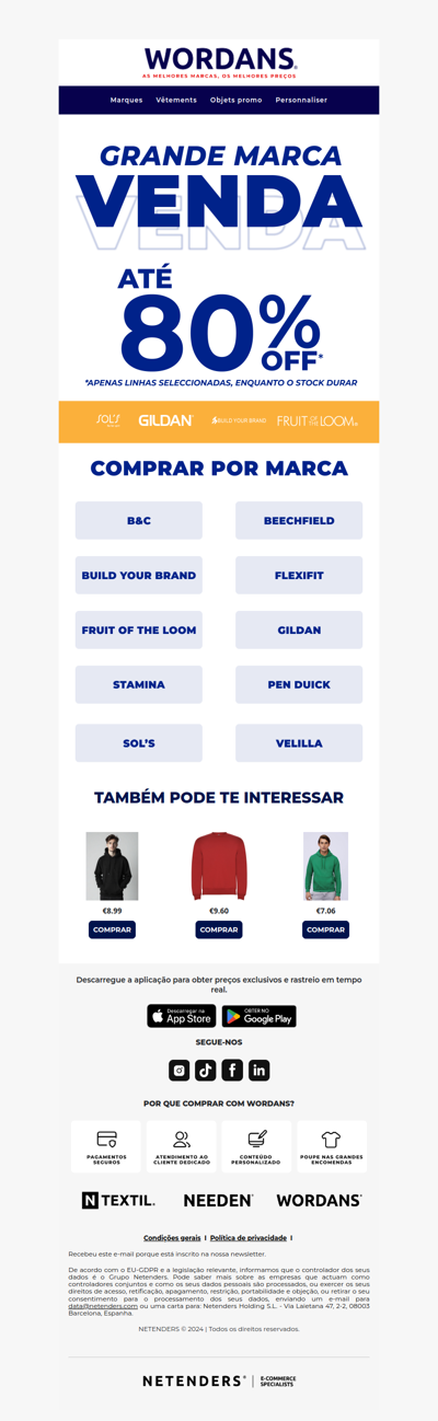 Marcas de Vestuário em Branco Mais Vendidas Agora - Até 80% Oferta ⏰