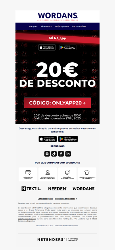 Il tuo sconto esclusivo di 20 € sull’app.