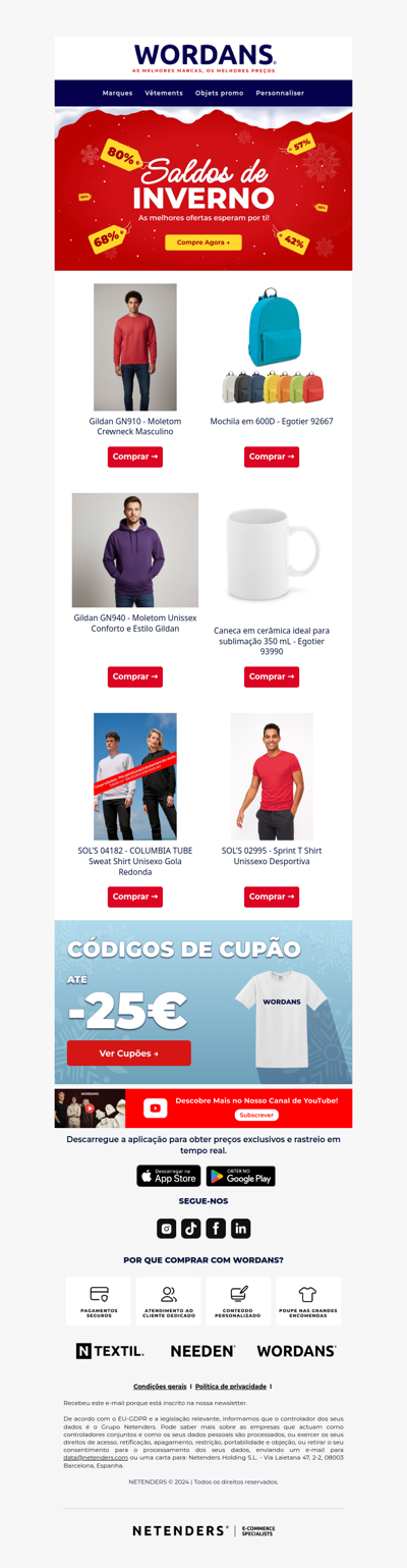 🔥 Saldos de Inverno: Até 80% de desconto começa agora