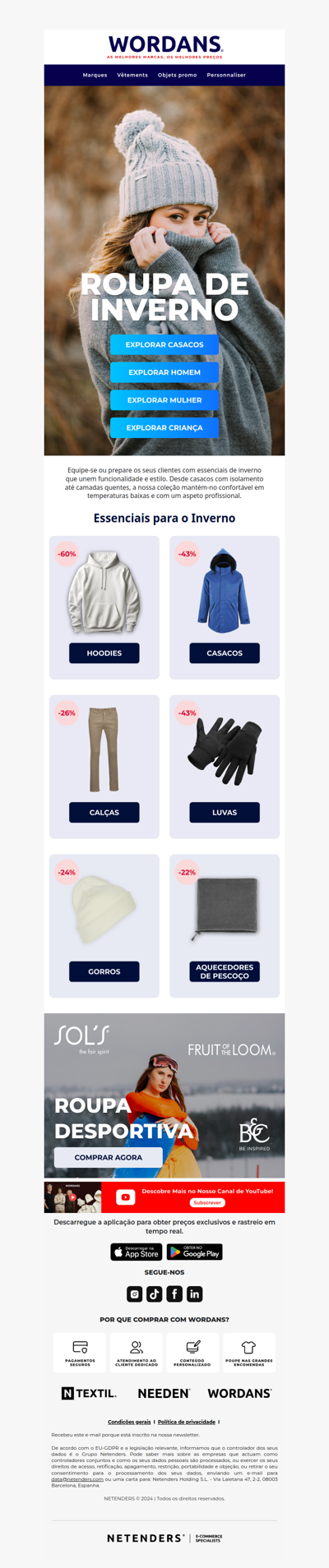 Essenciais para o inverno, descontos imperdíveis! ❄️