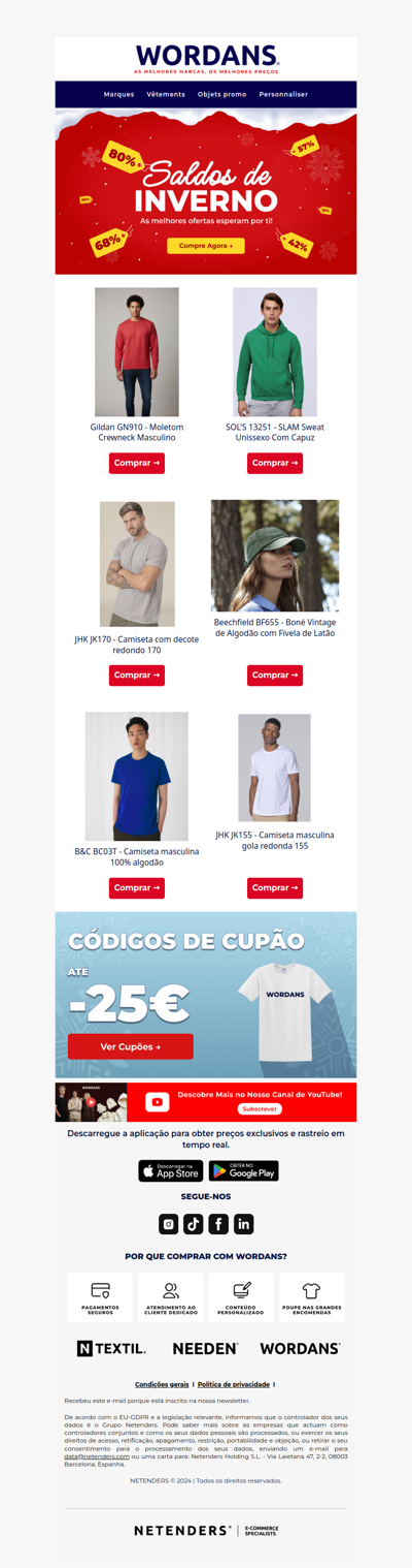 🔥 Saldos de Inverno: Até 80% de desconto começa agora