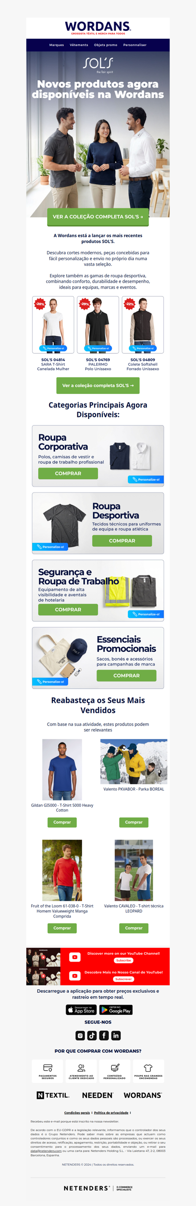 🆕 Acabado de Adicionar: NOVA Roupa por Grosso SOL'S (Agora em Stock UE)