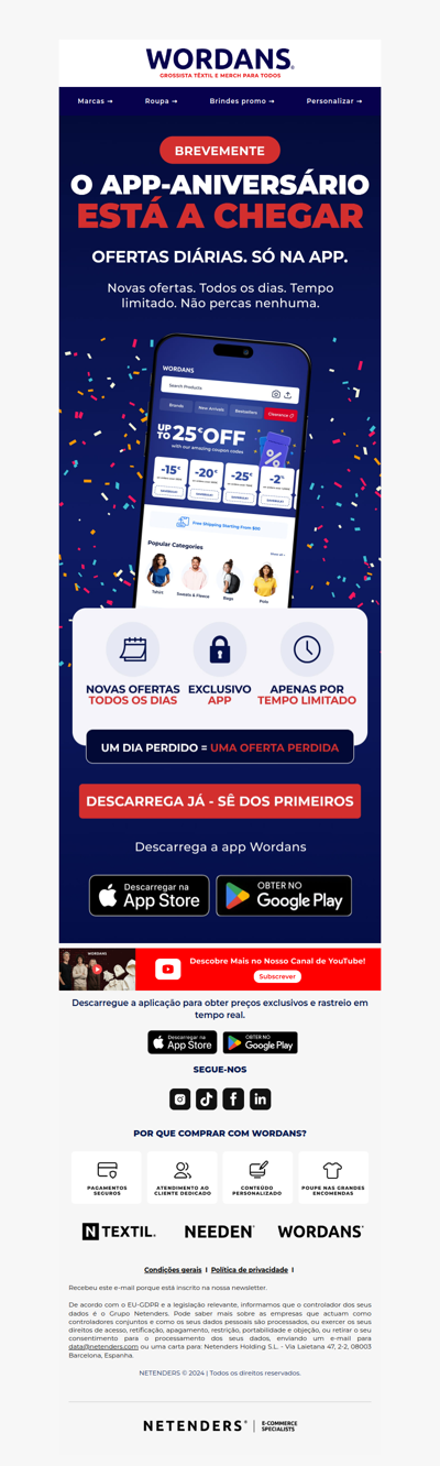 Prepara-te para o app-aniversário 🎉