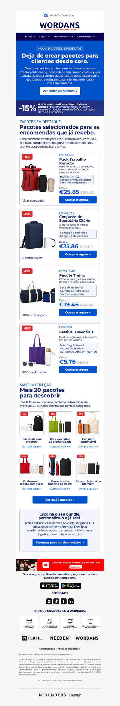 A sua próxima encomenda para clientes, já preparada [-15%]