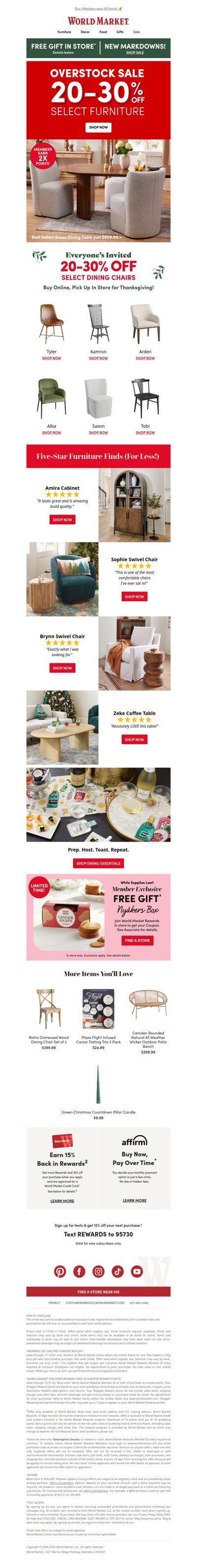 🦃 ON SALE: Dining tables and chairs.