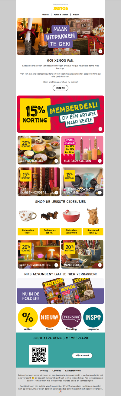 Laatste kans: shop nu cadeautjes met korting!