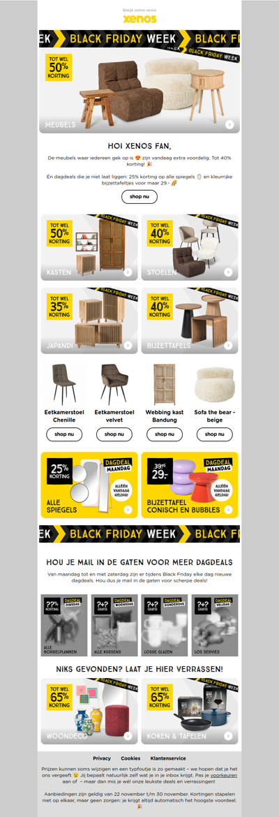 Tot wel 40% Black Friday korting op meubels 💛🖤