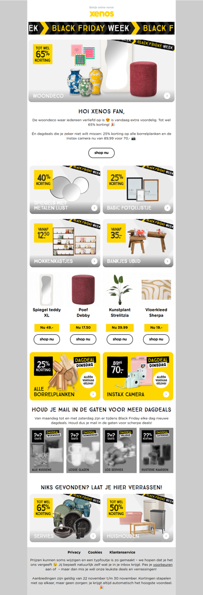 Tot wel 65% Black Friday korting op woondecoratie