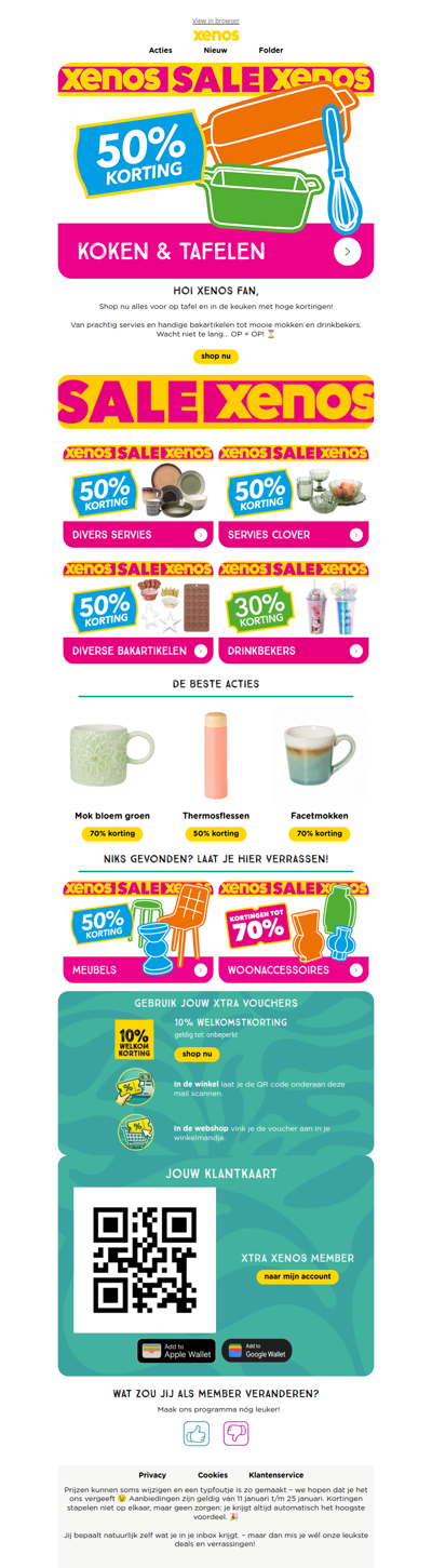 SALE: koken en tafelen tot 50% korting