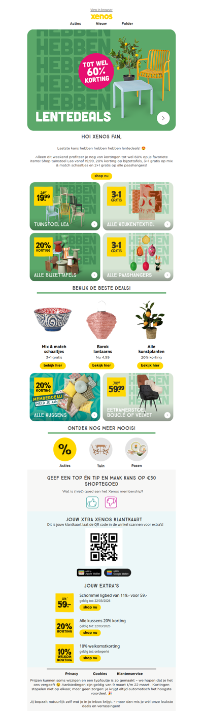 Pssst... alleen dit weekend nog lentedeals