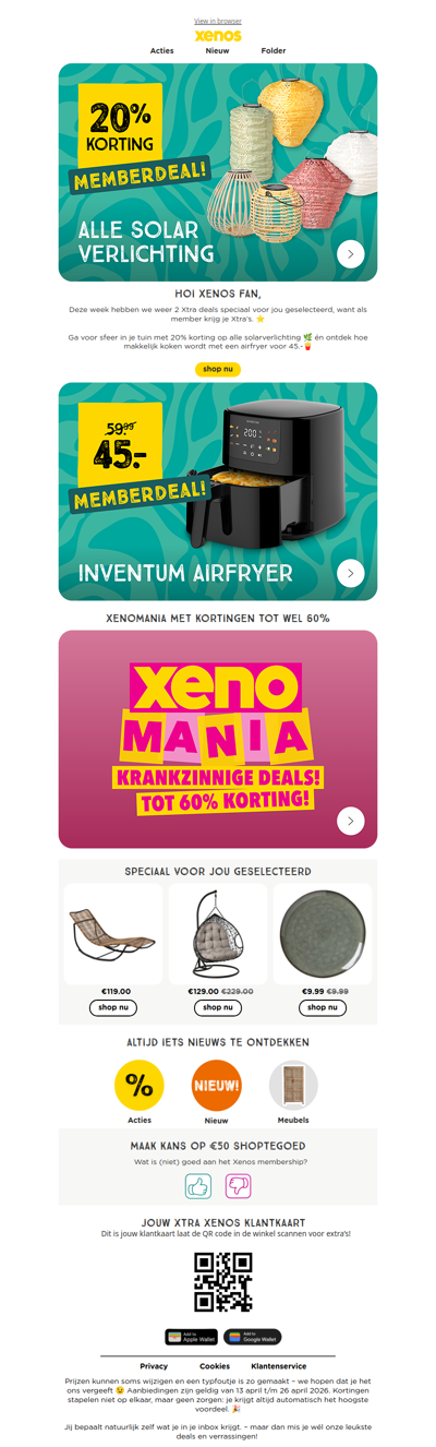 Xtra Xenos member, 2 exclusieve deals speciaal voor members!