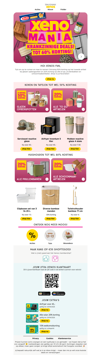 Xenomania: Tot 60% op kook-, tafel- en huishouddeals