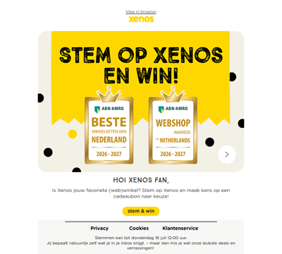 Stem op Xenos & win