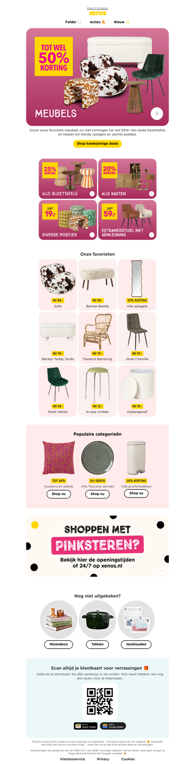 Tot wel 50% korting op jouw favoriete meubels