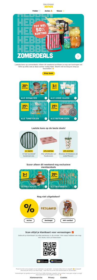 Xenos fan, zomerdeals tot 50% korting!