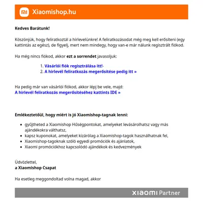 Xiaomishop | Xiaomi forgalmazó több mint 10 éve - Hírlevél feliratkozás