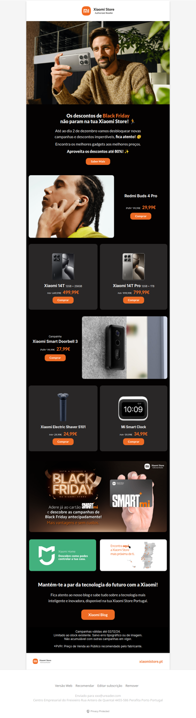 🏃‍➡️ Os descontos de Black Friday não param na tua Xiaomi Store!