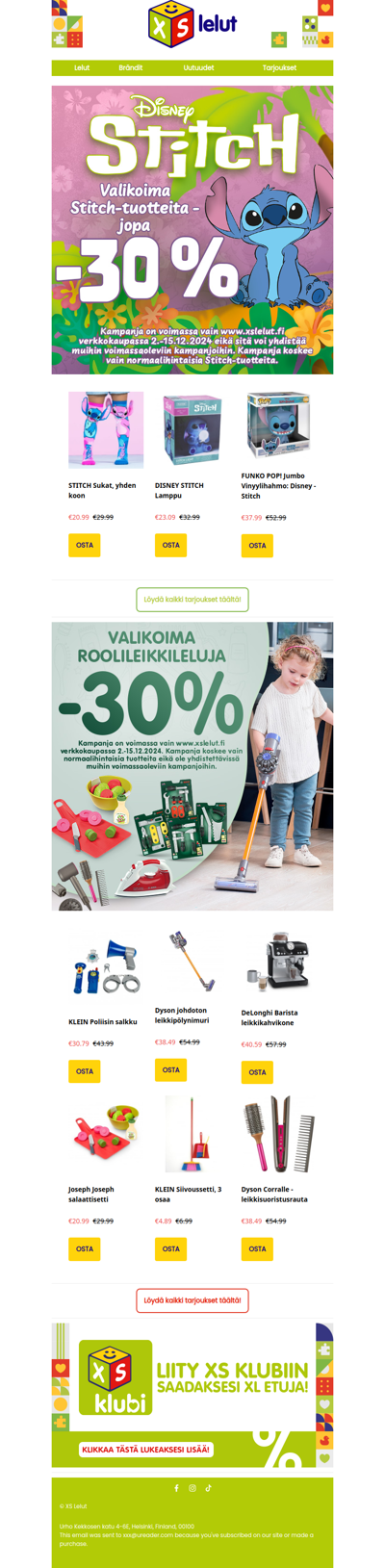 Stitch-tuotteet nyt -30% alennuksessa – nappaa omasi!